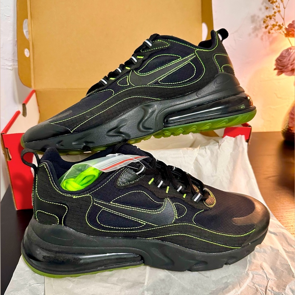 NWT - Discounted Shipping - Nike Air Max 270 React SP in Black & Electric Green